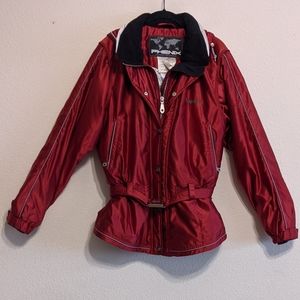 Phenix Superior Performance Vintage Women's Red Satin Ski Jacket Size 8